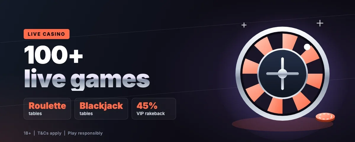 TweedBet live casino: 100+ live games with roulette, blackjack and up to 45% VIP rakeback